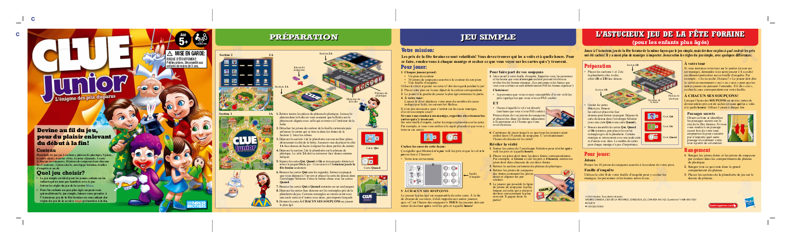 HASBRO Clue Jr Carnival Case of the Missing Prizes User Manual