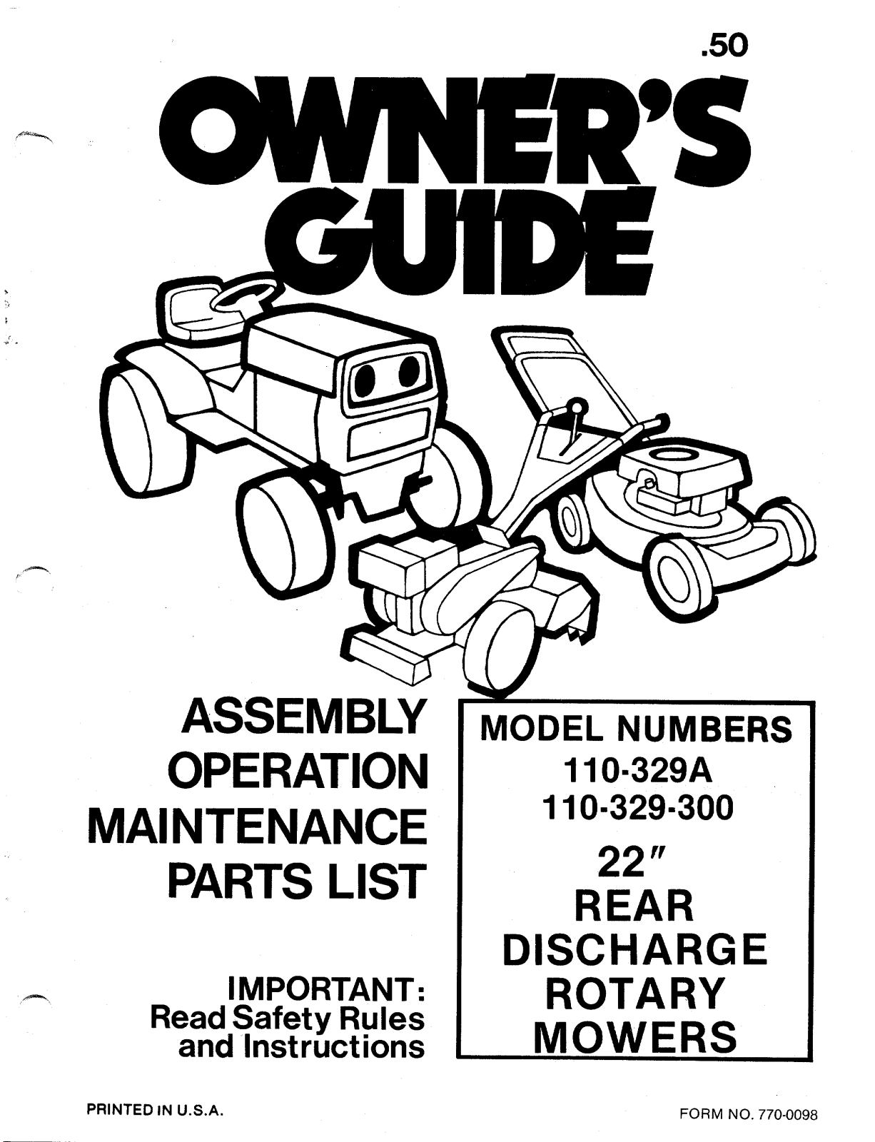 MTD 110-329-300 User Manual