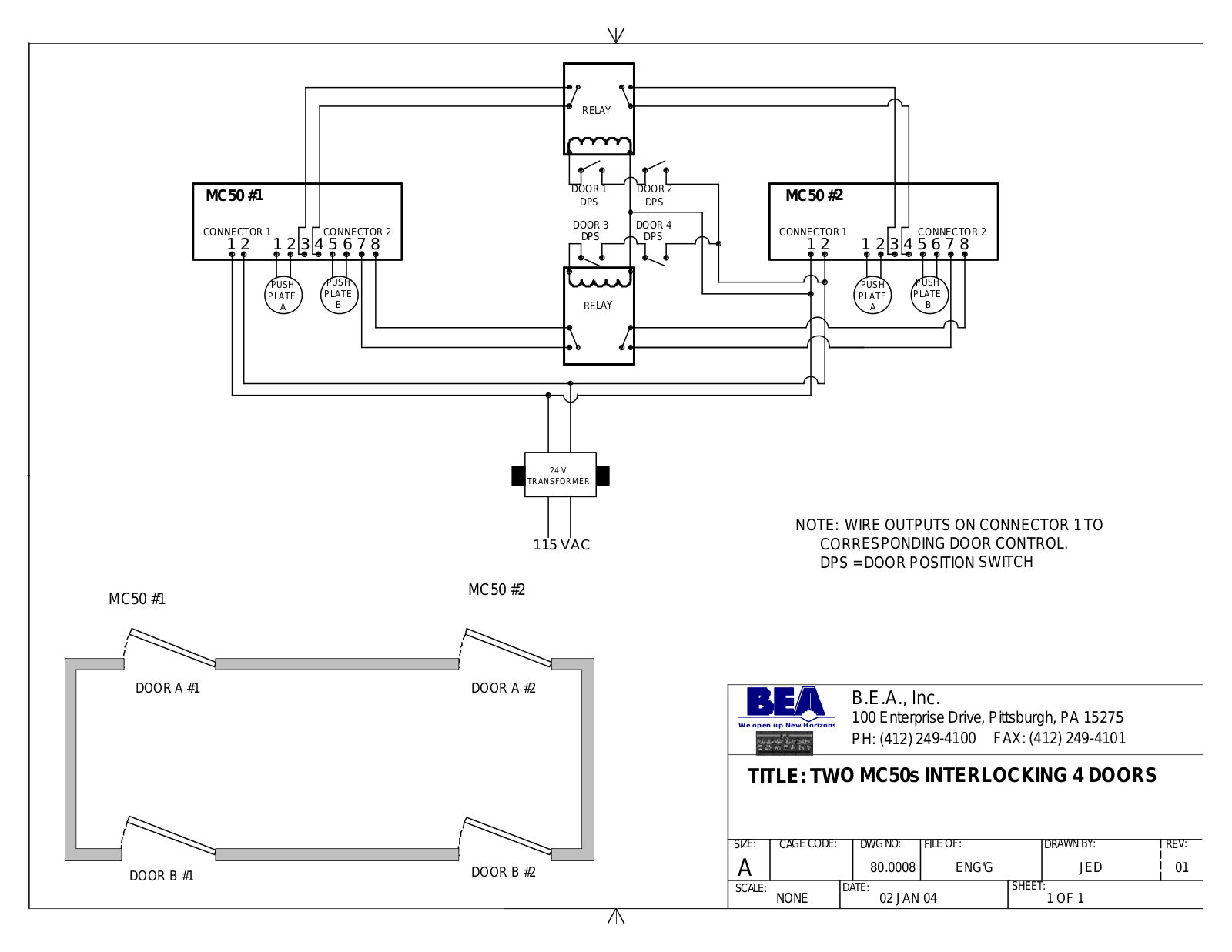 BEA Two MC50s Interlocking 4 Doors User Manual