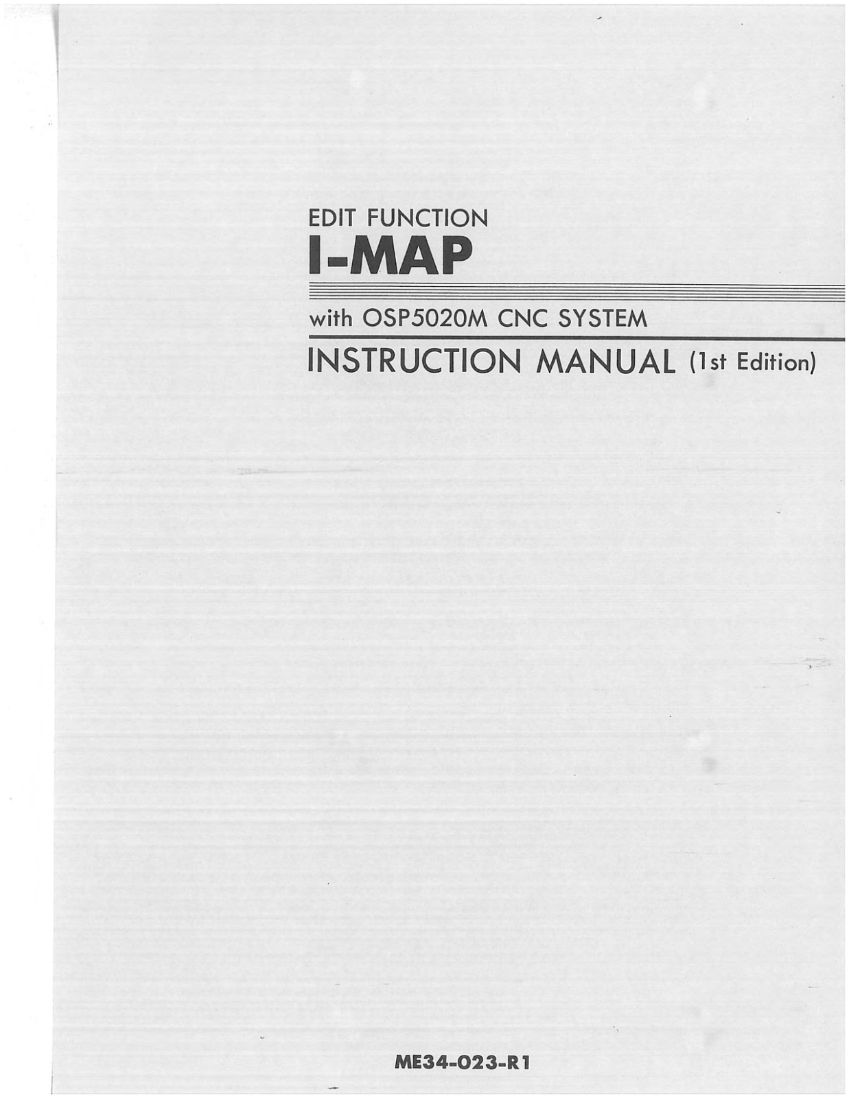 okuma OSP 5020 Instruction Manual