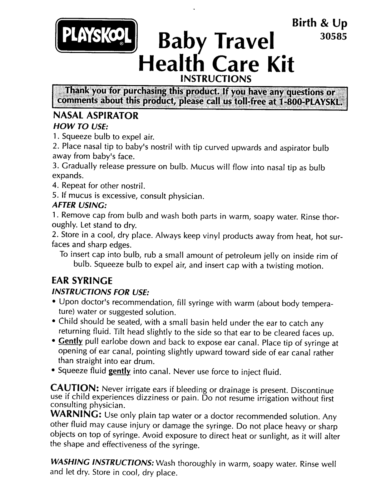 HASBRO Baby Travel Healthcare Kit User Manual