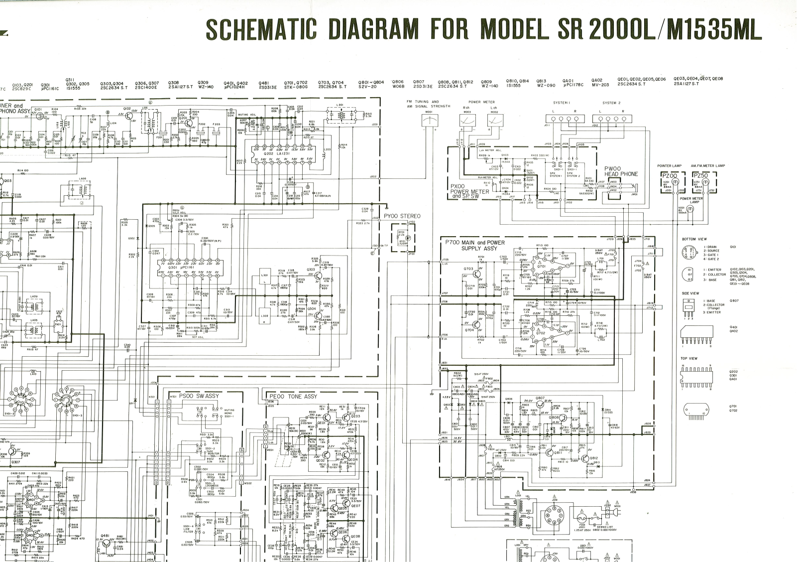 Marantz M-1535-ML, SR-2000-L Schematic