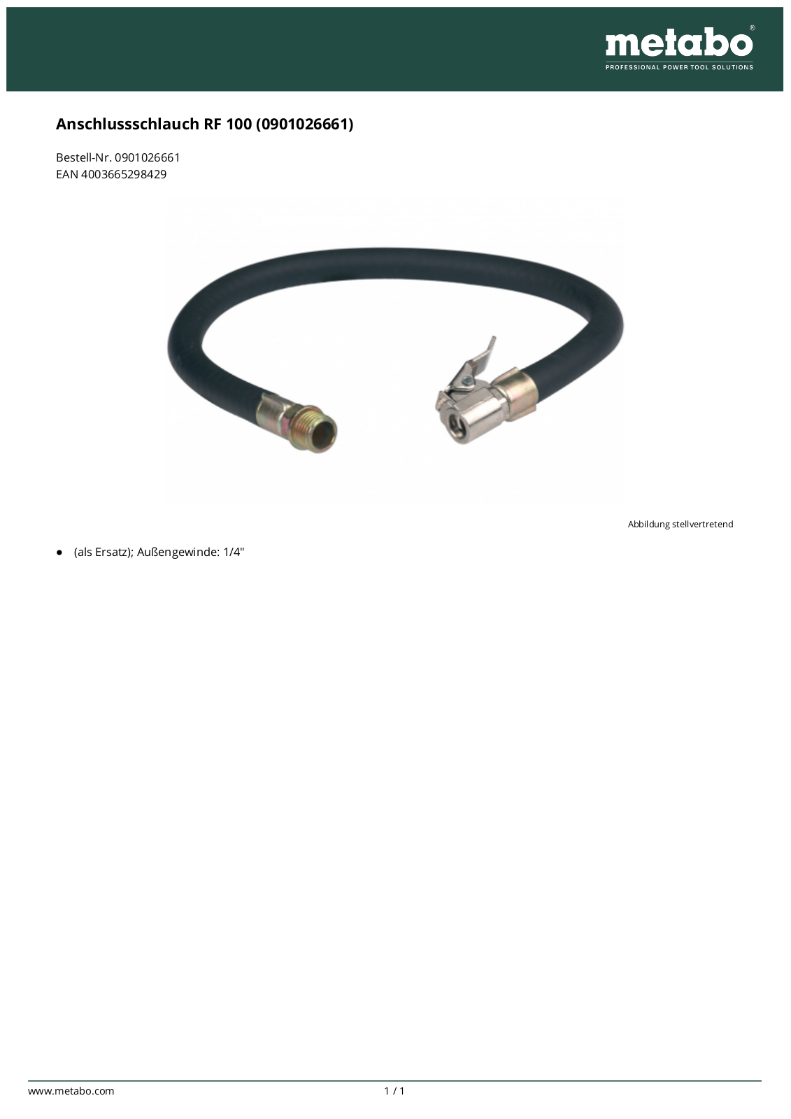 Metabo RF 100 User Manual