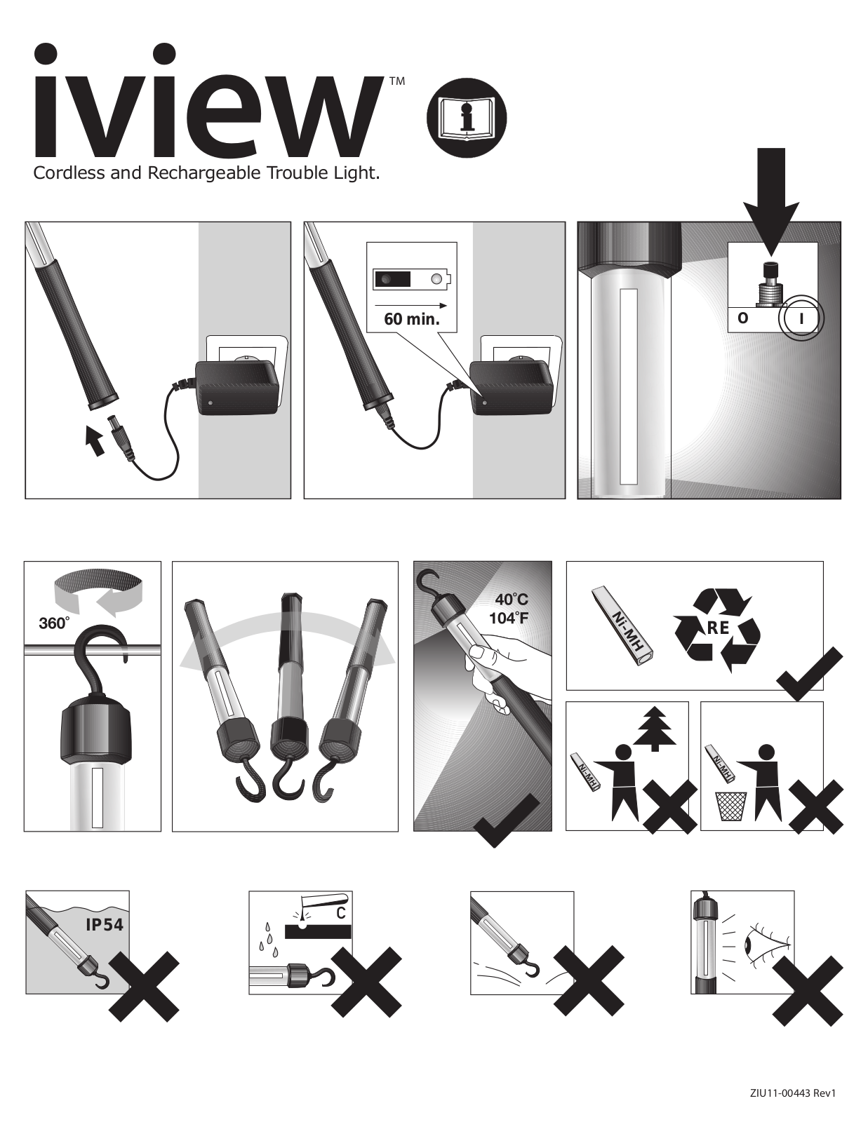 UView iView Cordless Rechargeable Worklight User Manual