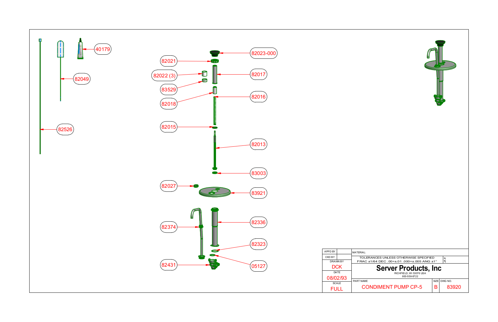 Server 83920 Parts Manual