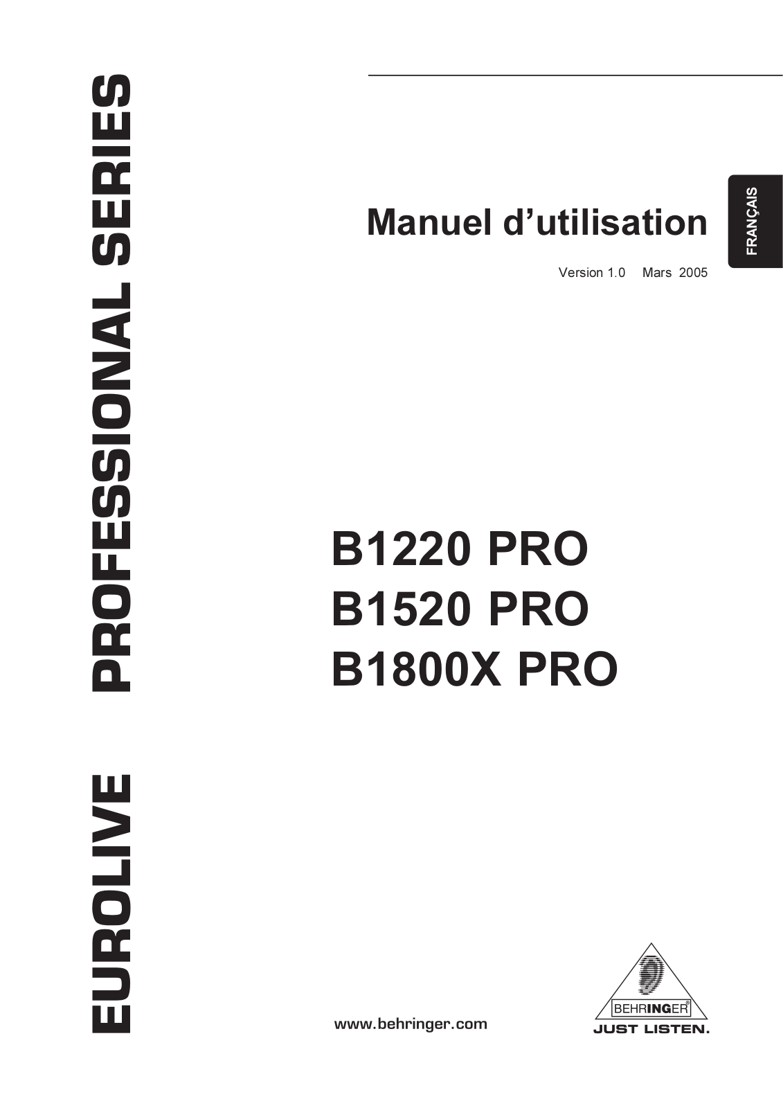 BEHRINGER B1220 User Manual