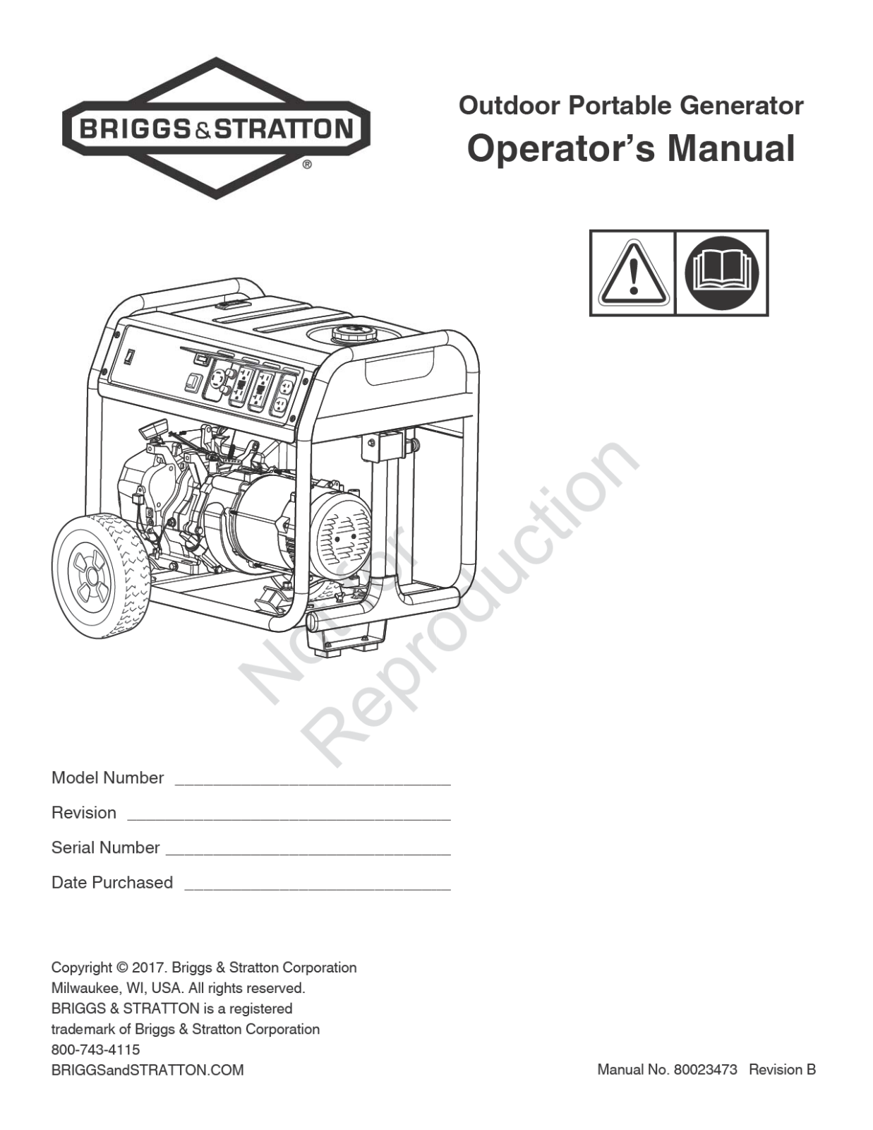 Briggs & Stratton 030708-00 Owner’s Manual