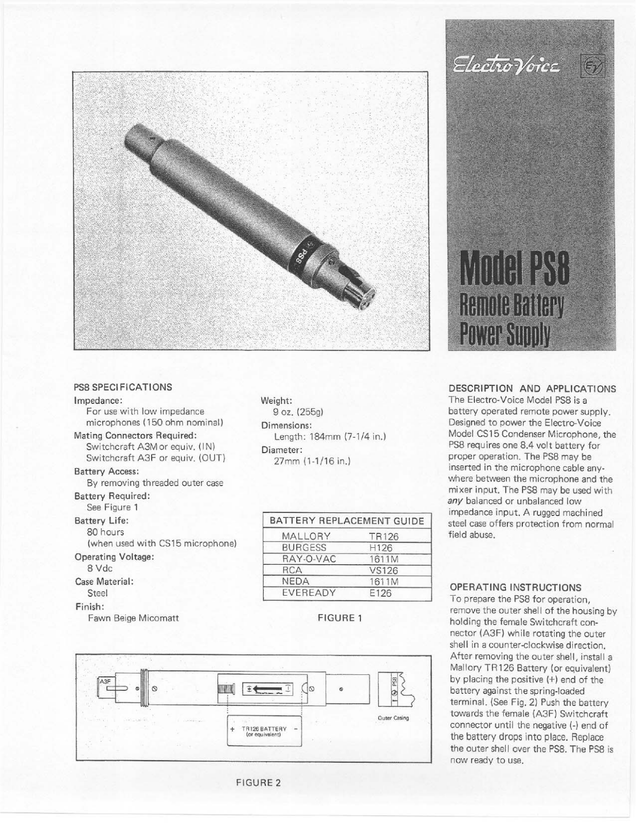 Electro-Voice PS8 User Manual