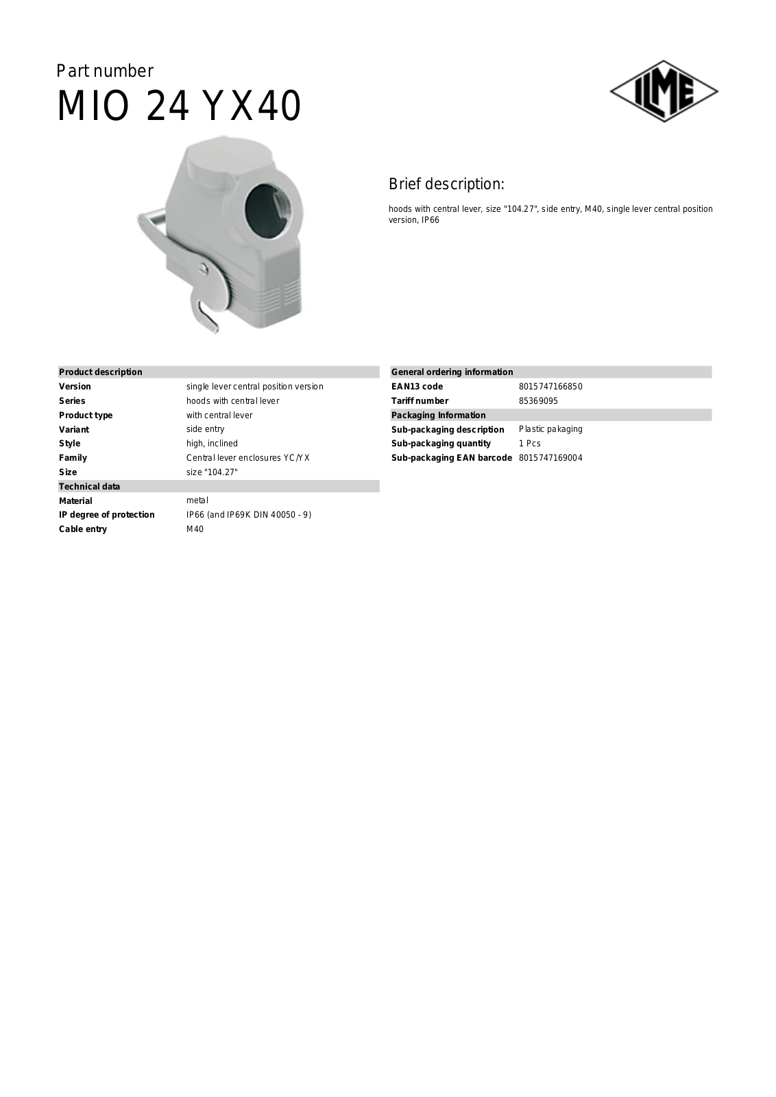 ILME MIO-24YX40 Data Sheet