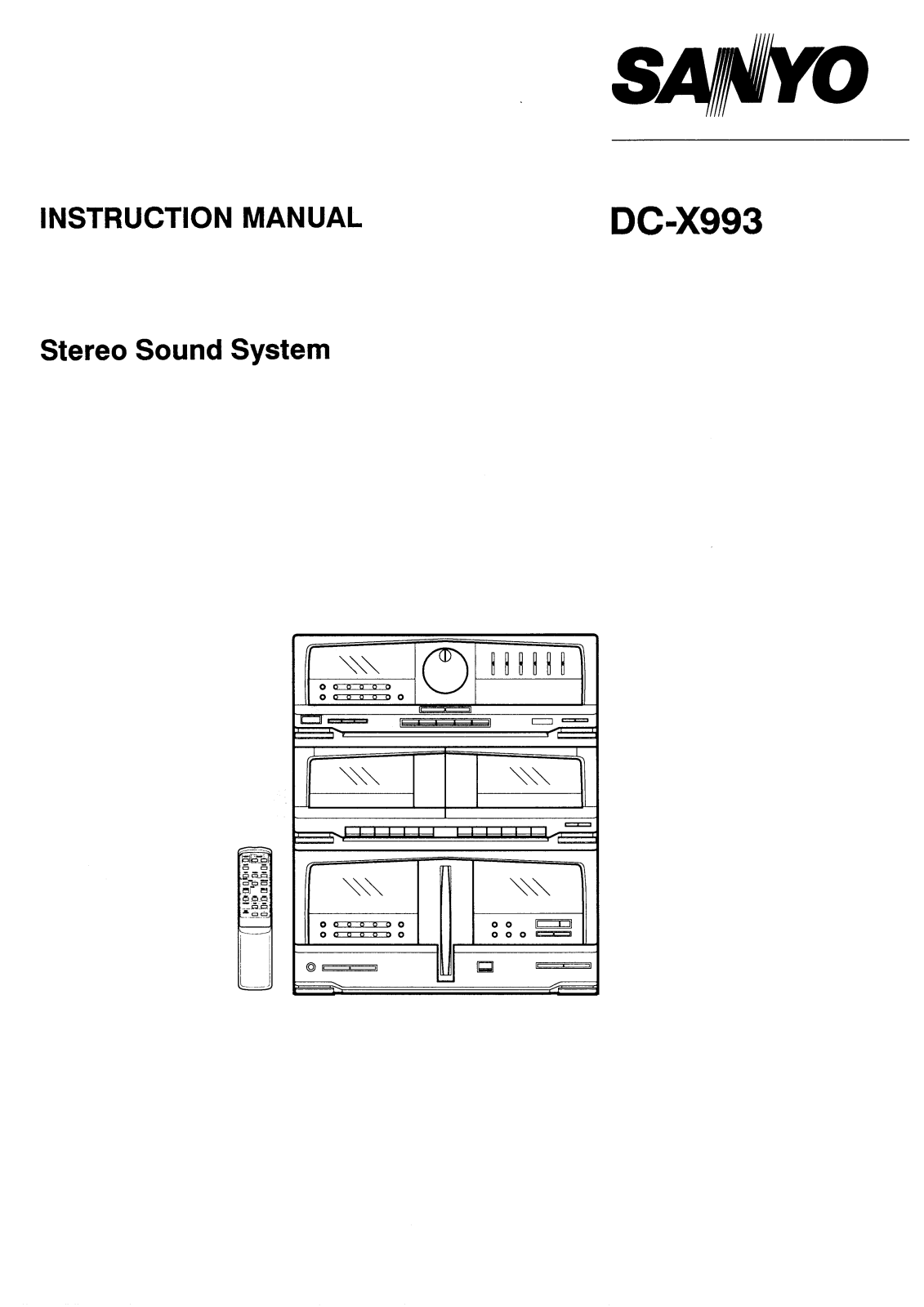 Sanyo DC-X993 Instruction Manual