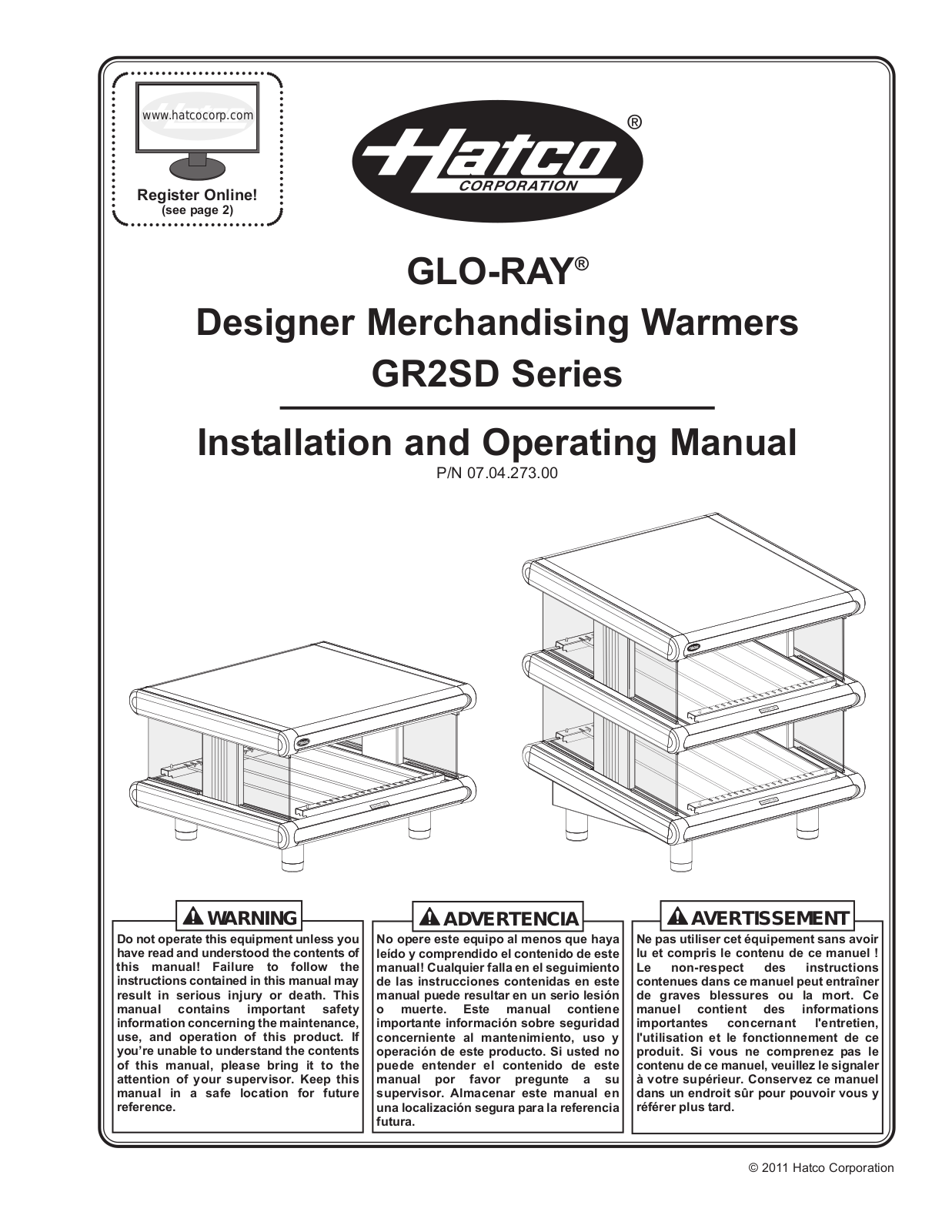 Hatco GR2SDH-24 Operation Manual