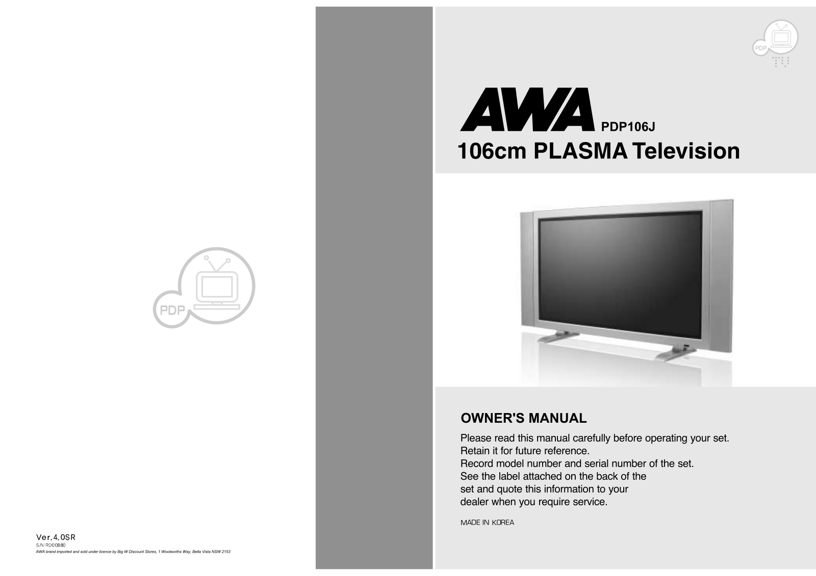 AWA PDP106J User's Manual