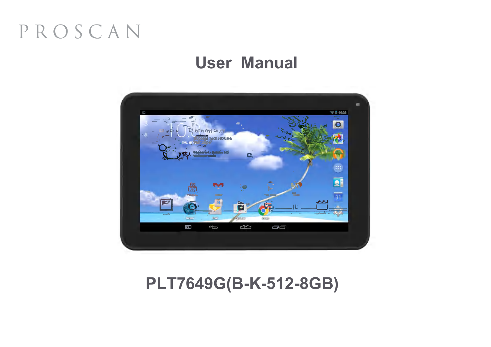 Proscan PLT7649G, B-K-512-8GB User Manual