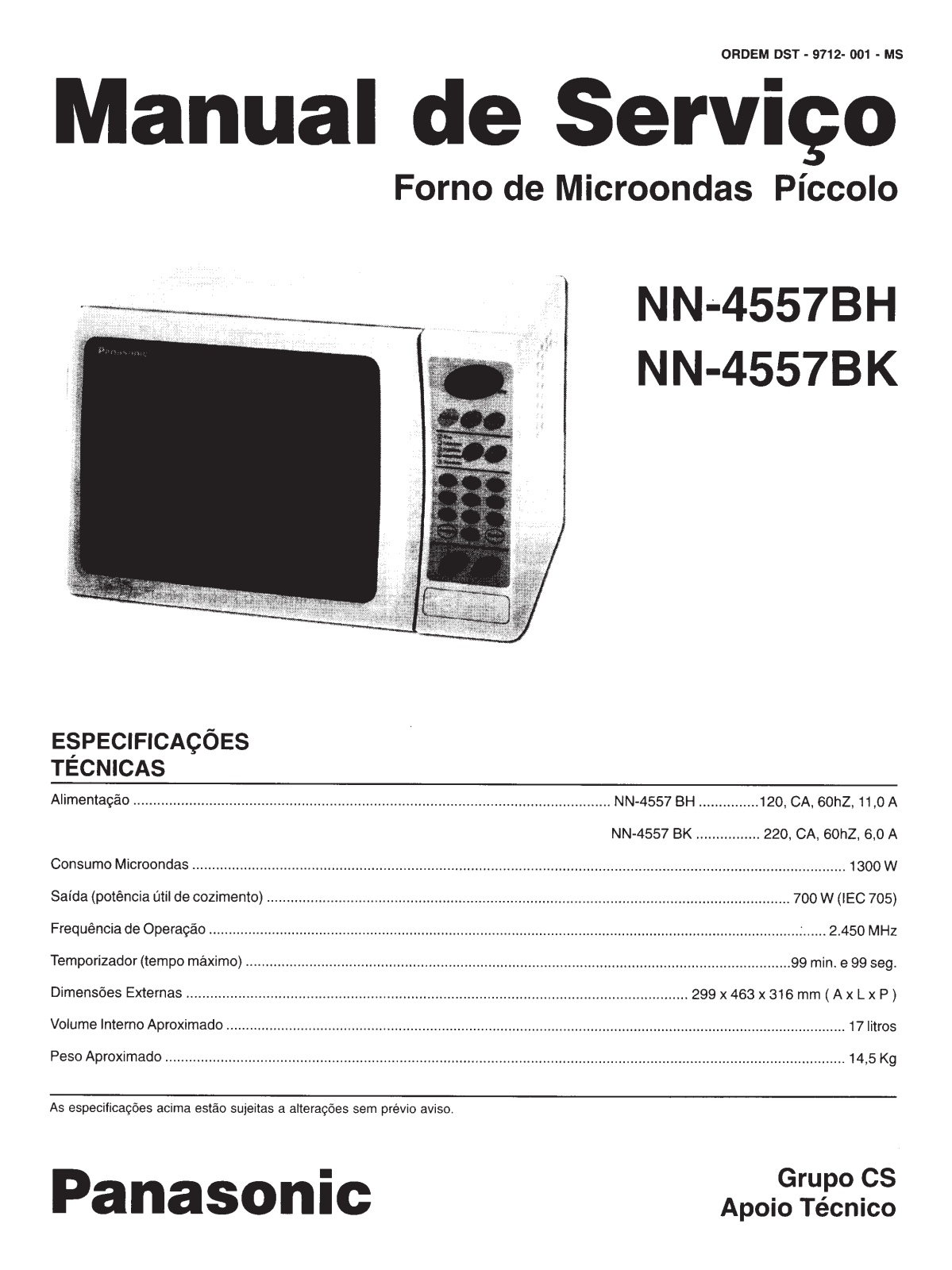 Panasonic NN-4557 Schematic