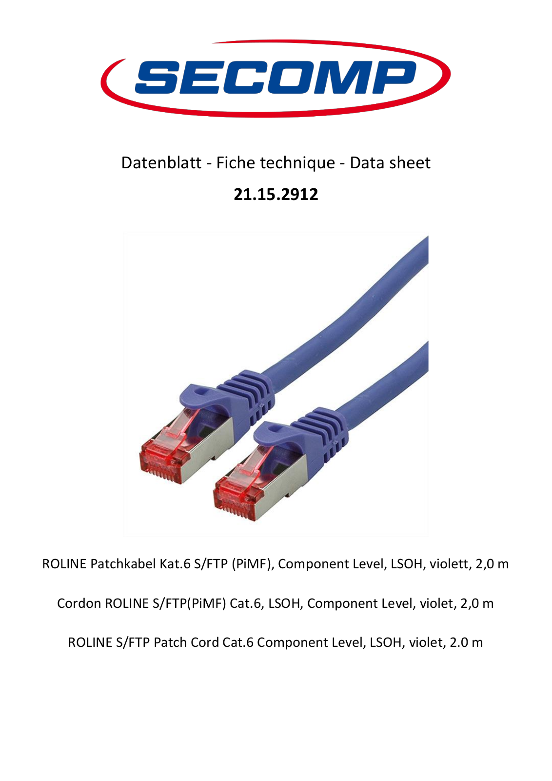 Roline 21.15.2912 User Manual