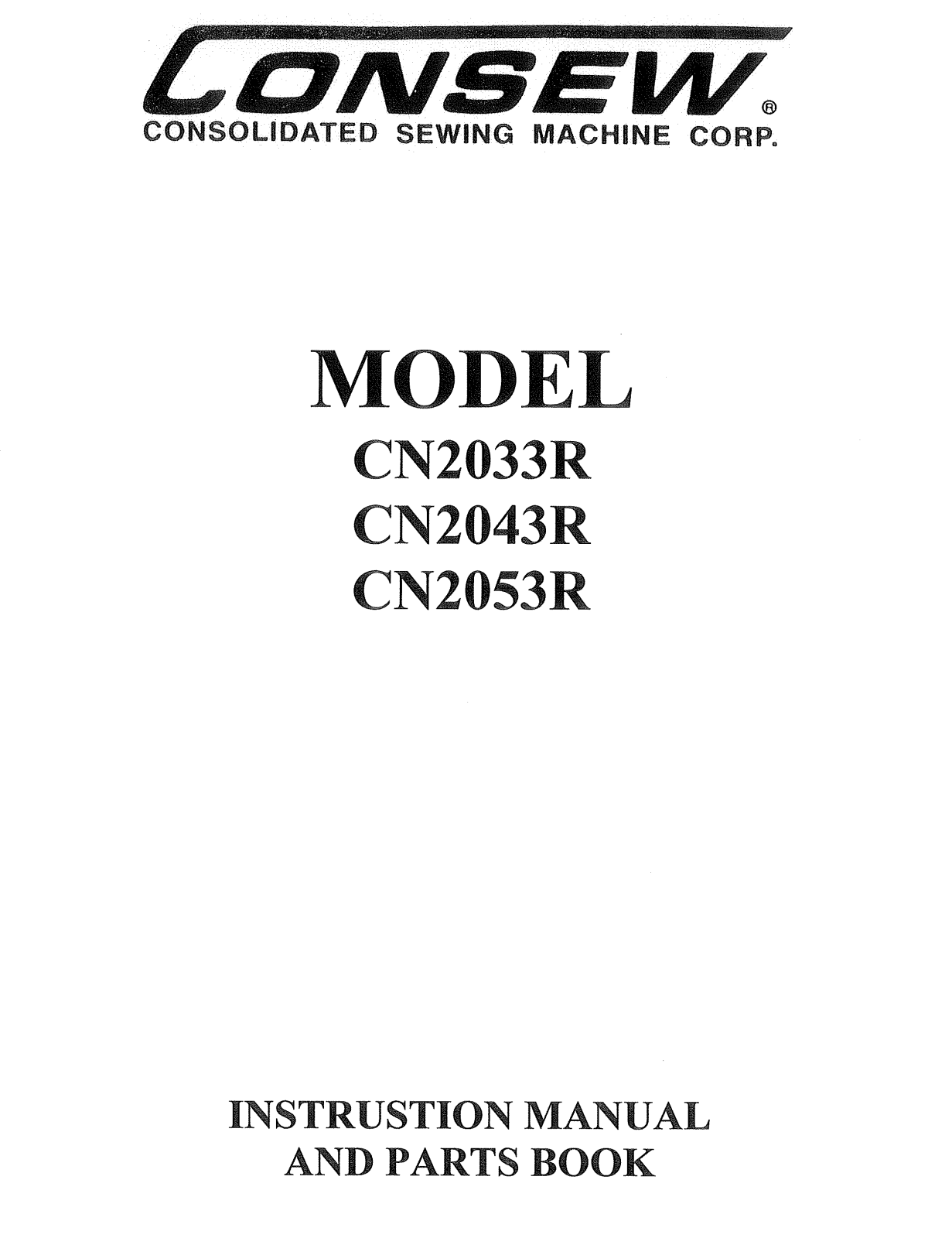 CONSEW CN2033R, CN2043R, CN2053R Instruction Manual