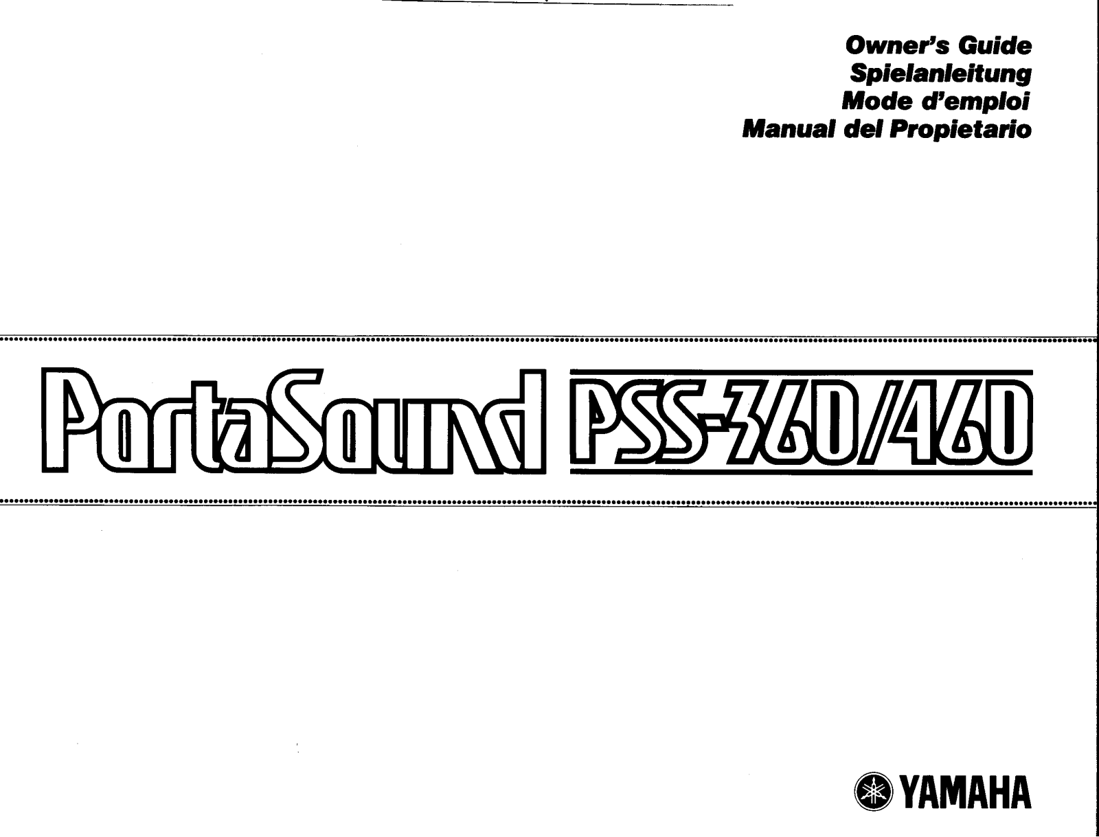 Yamaha PSS460, PSS460E User Manual