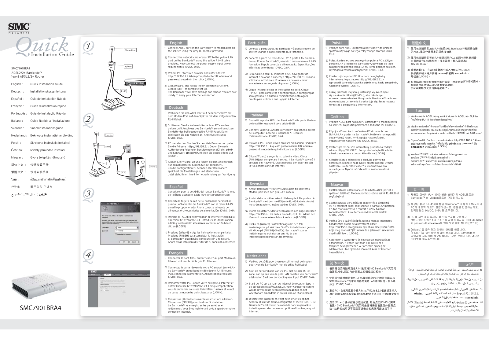 Smc 7901BRA4 Quick installation guide