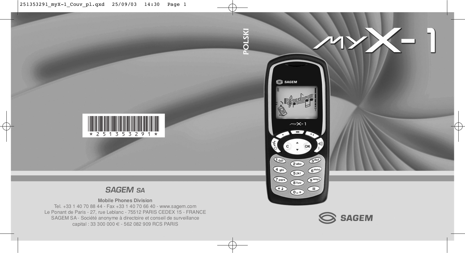 Sagem MYX-1 User Manual