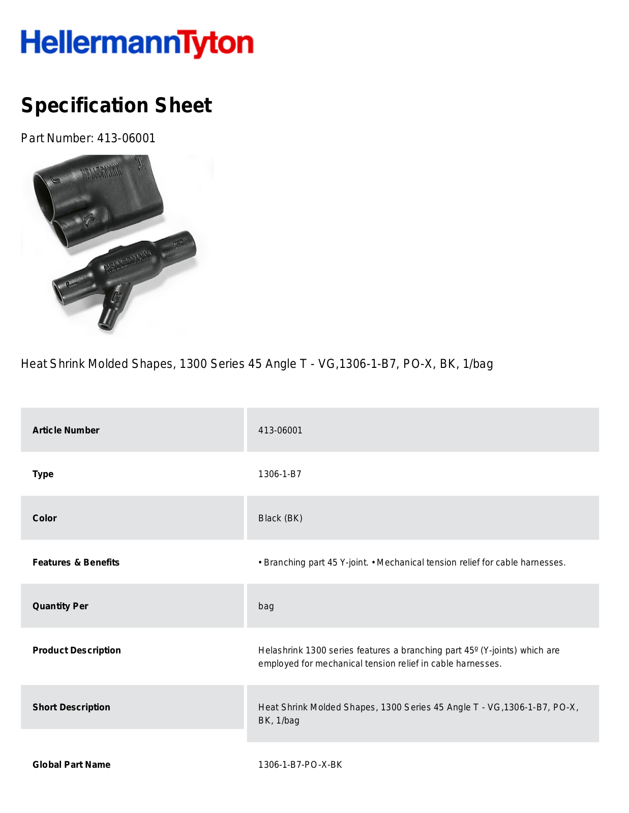 HellermannTyton 413-06001 Specification Sheet - ManualMachine.com