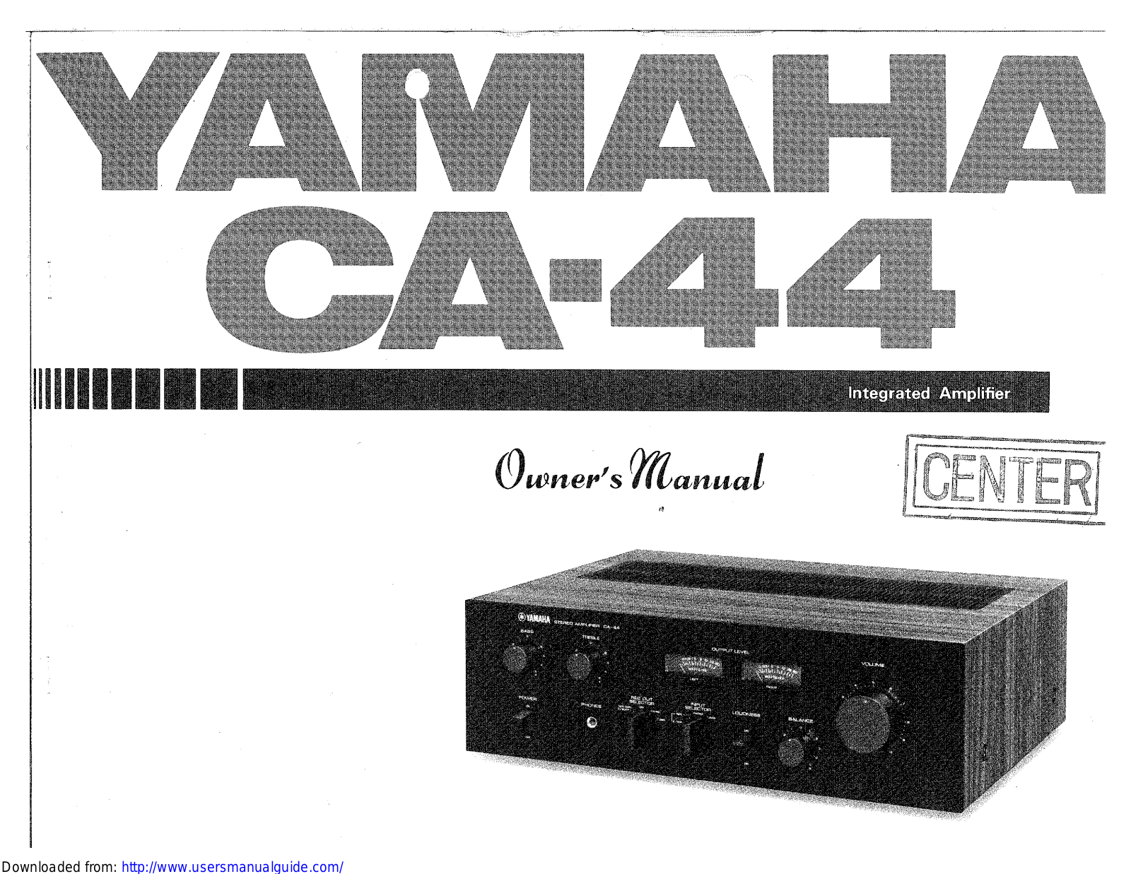 Yamaha Audio CA-44 User Manual