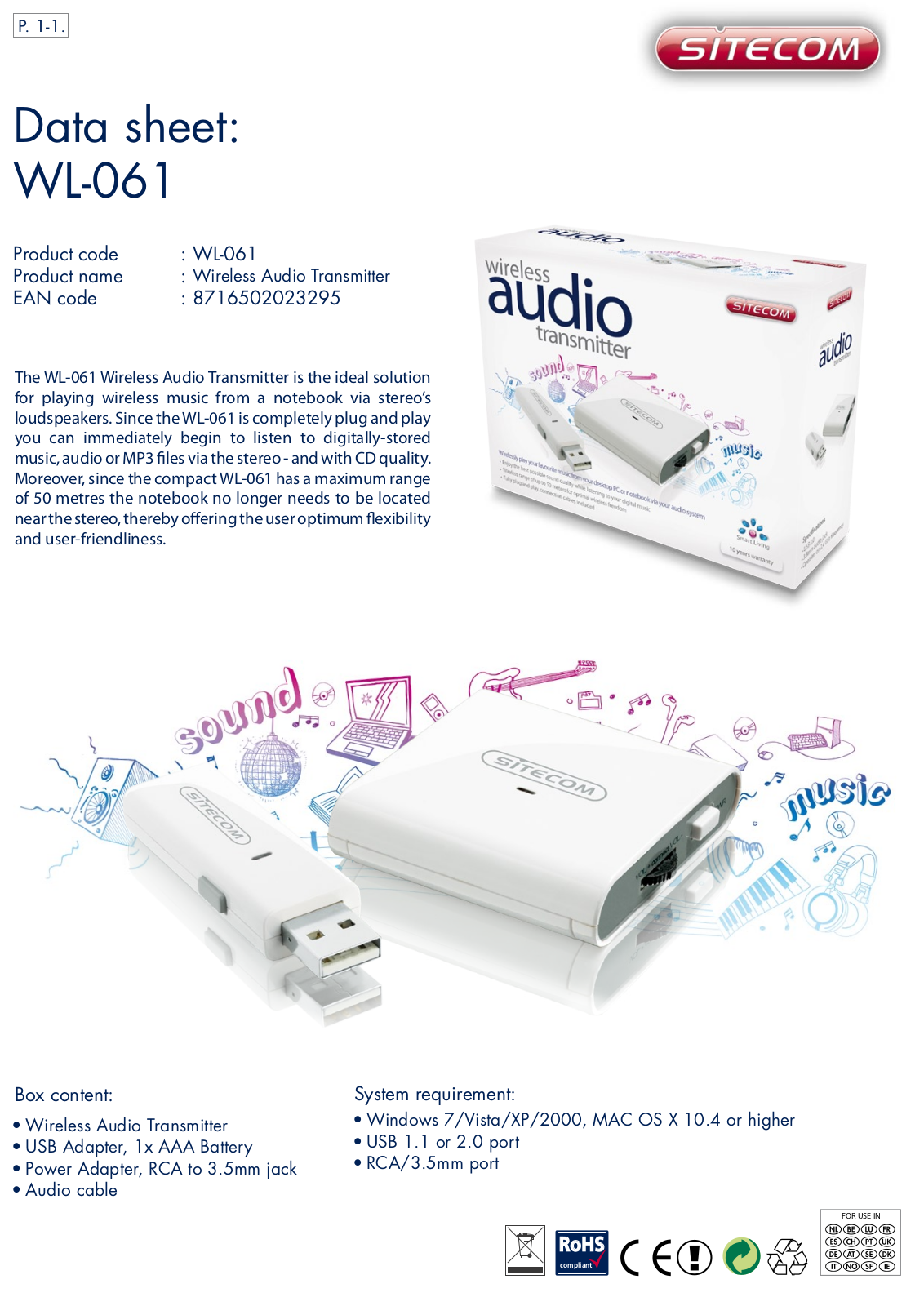 Sitecom WL-061 DATASHEET - ManualMachine.com