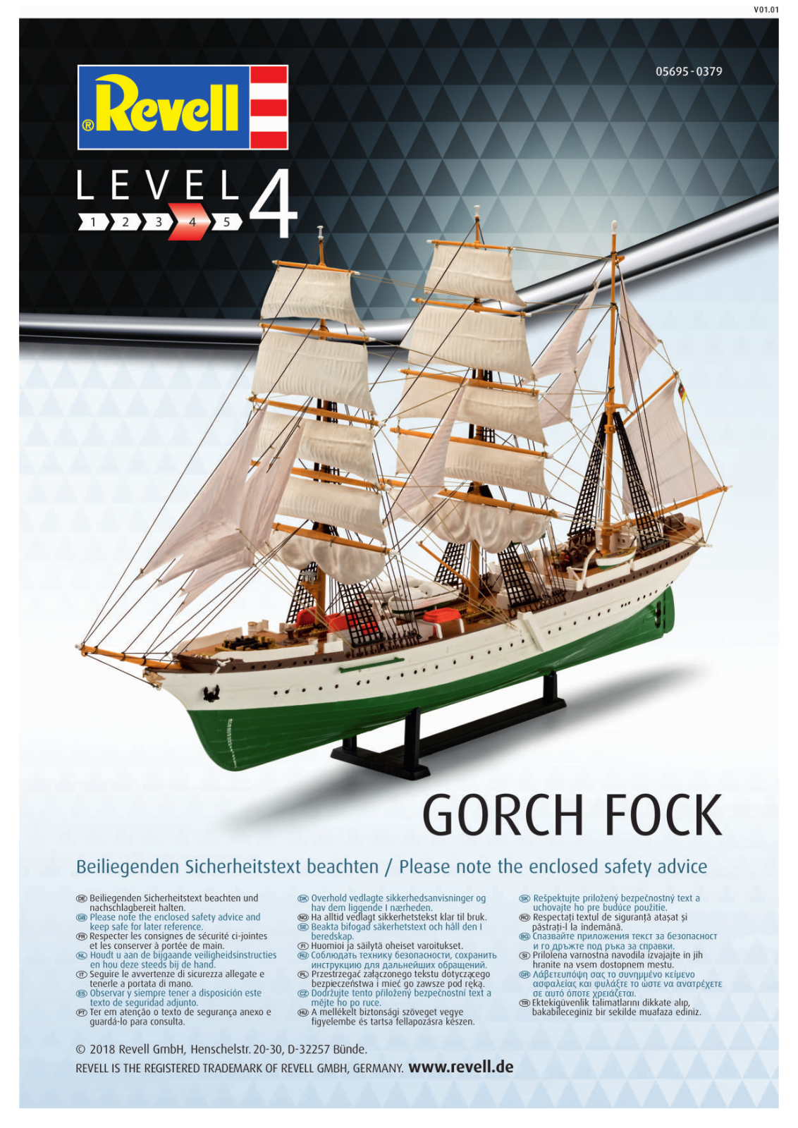 Revell Gorch Fock 60th Anniversary operation manual