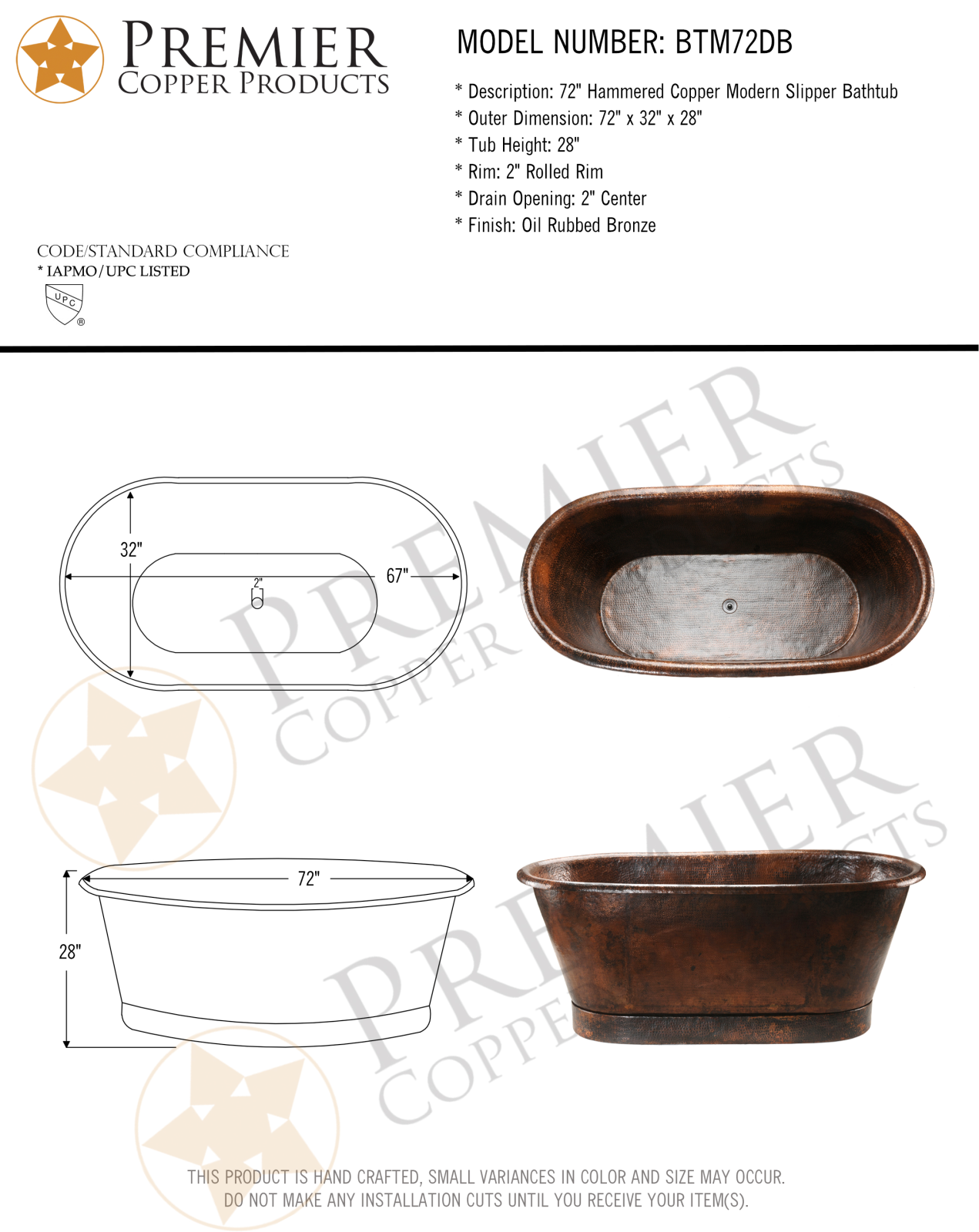 Premier Copper Products IER1071 Specifications - ManualMachine.com