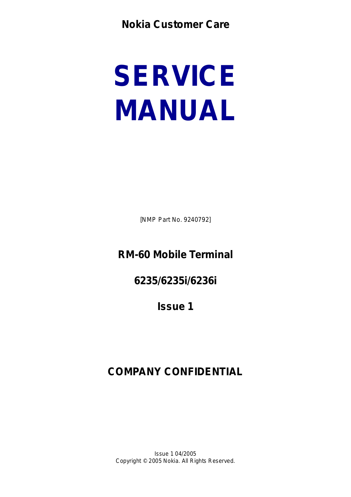 Nokia 6235, 6235i, 6236i Service manual