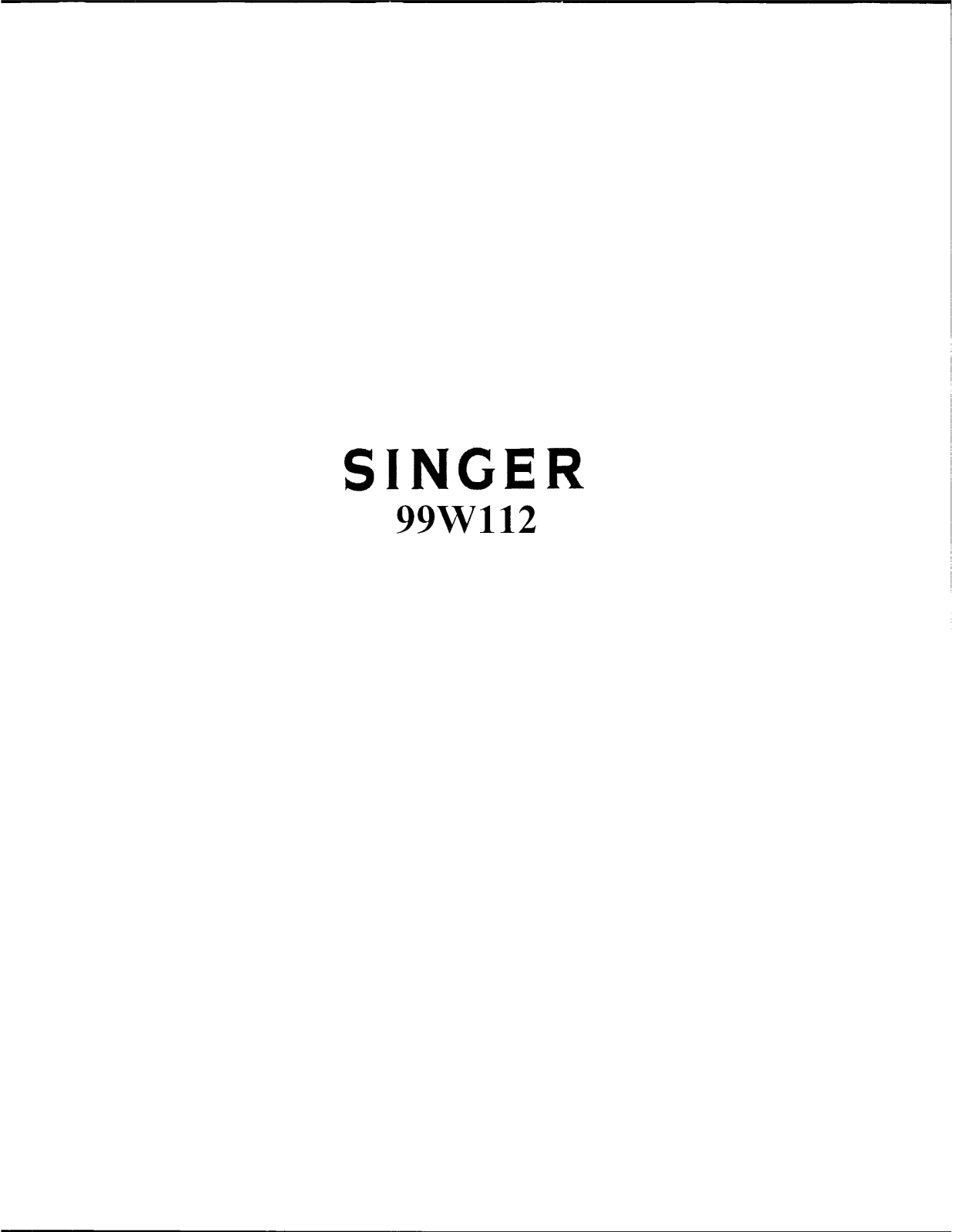 SINGER 99W112 Parts List