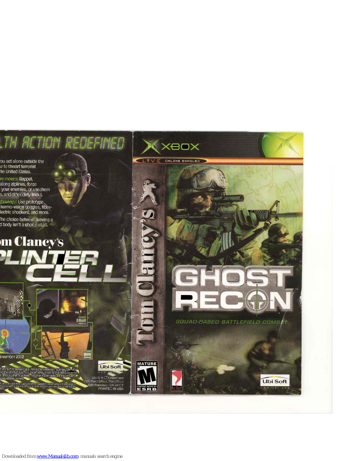 ubisoft GHOST RECON-SQUAD-BASED BATTLEFIELD COMBAT User Manual