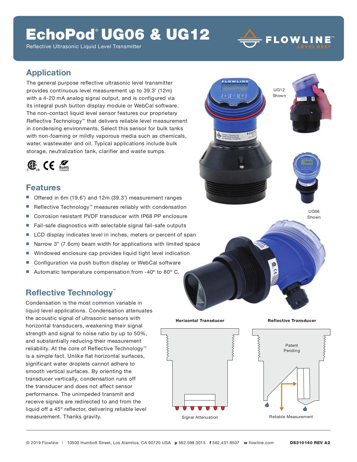 Flowline UG06, UG12 Data sheet