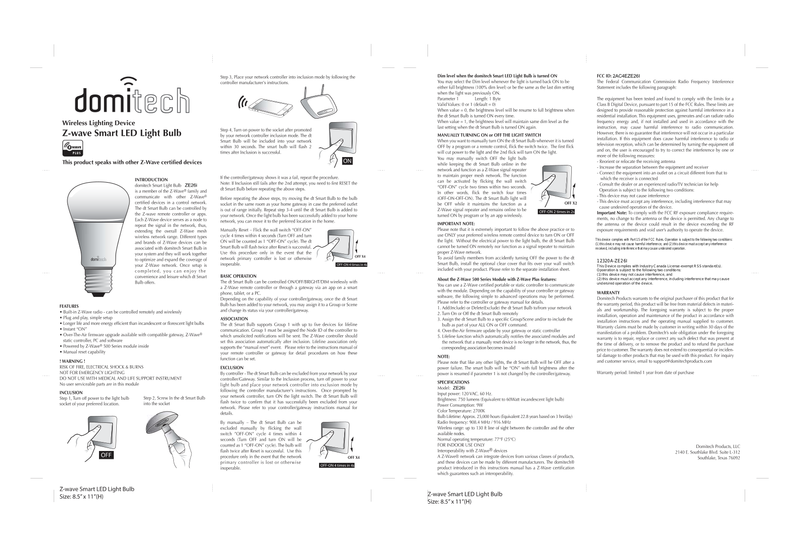 DOMITECH ZE26I User Manual