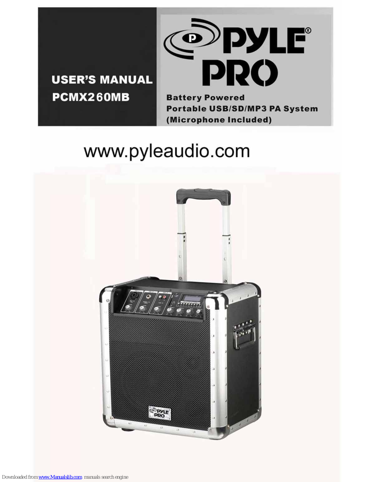 Pyle Pro PCMX260MB User Manual