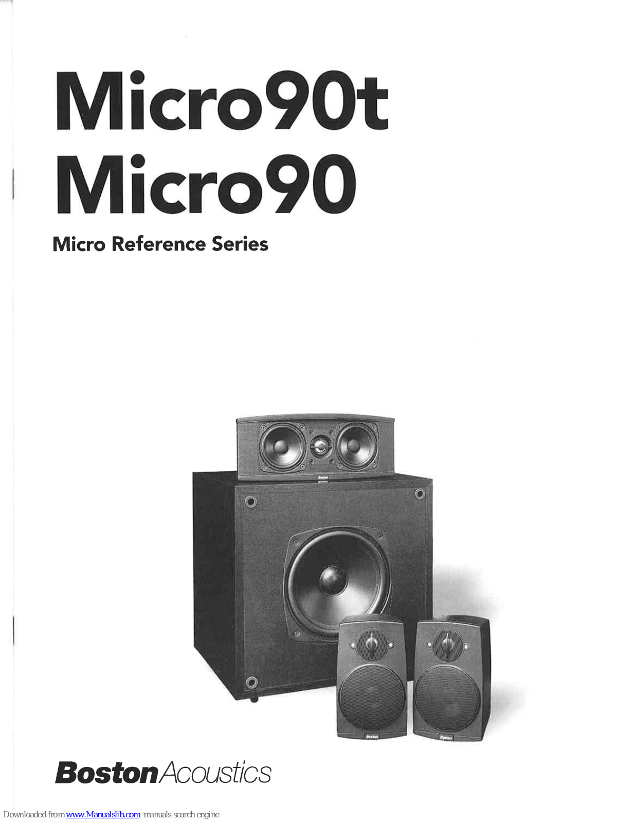 Boston Acoustics Micro90t, Micro90 User Manual