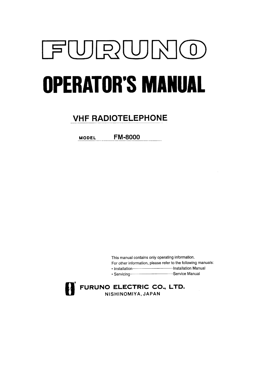 Furuno FM-8000 User Manual