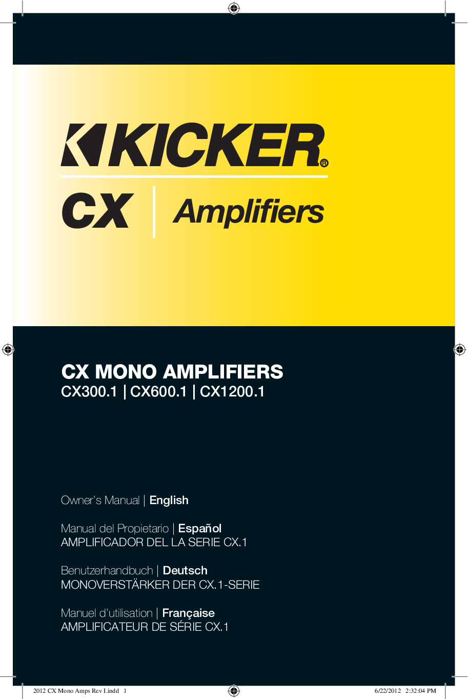 Kicker CX1200.1, CX600.1 User Manual