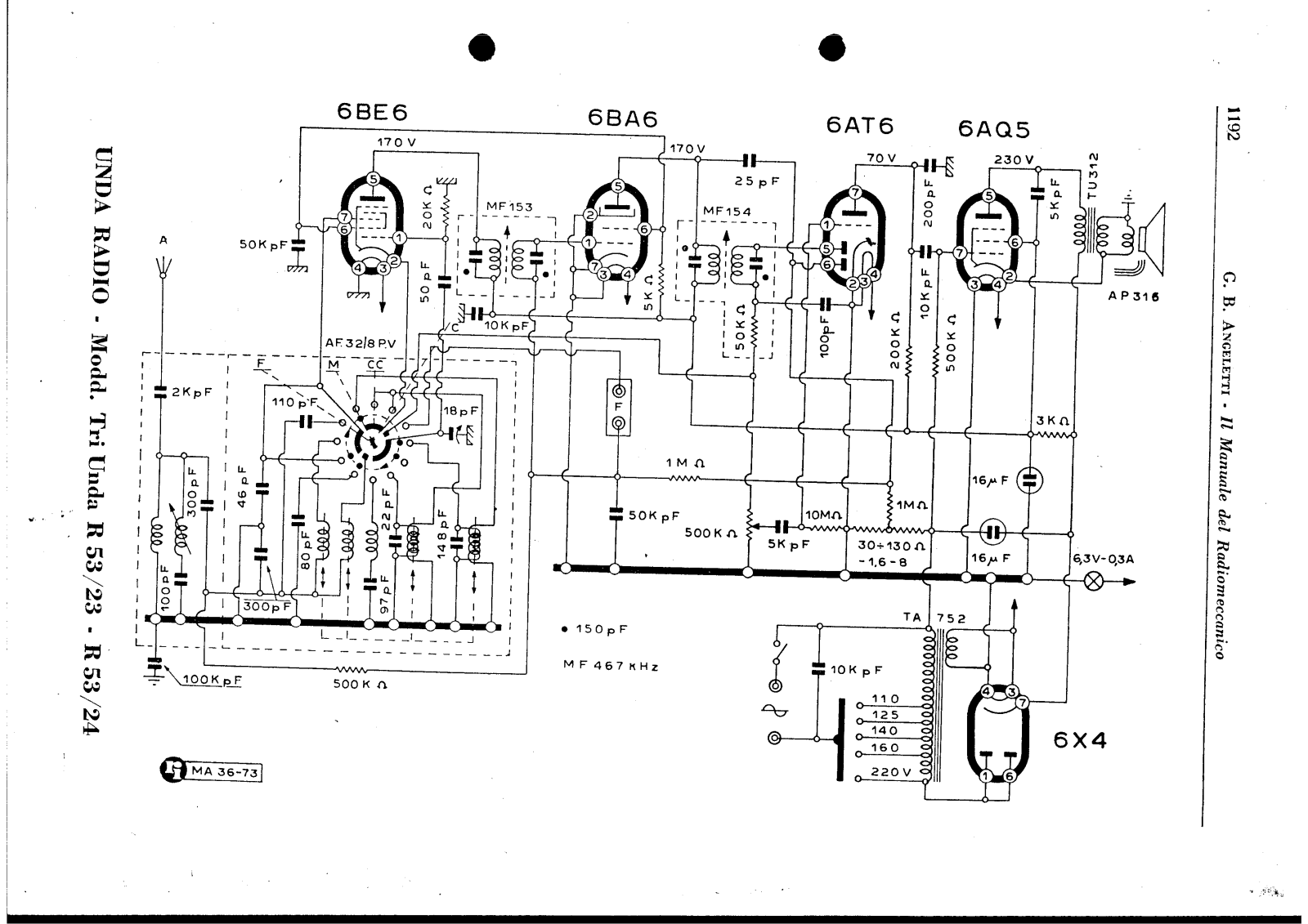 Unda Radio 53 23, 53 24 schematic