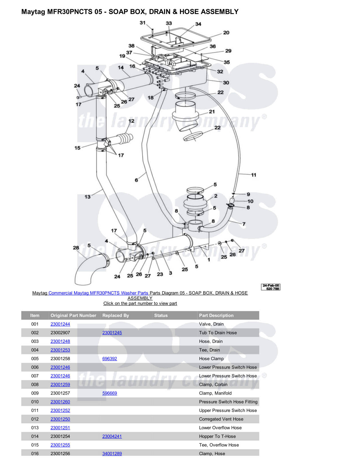 Maytag MFR30PNCTS Parts Diagram