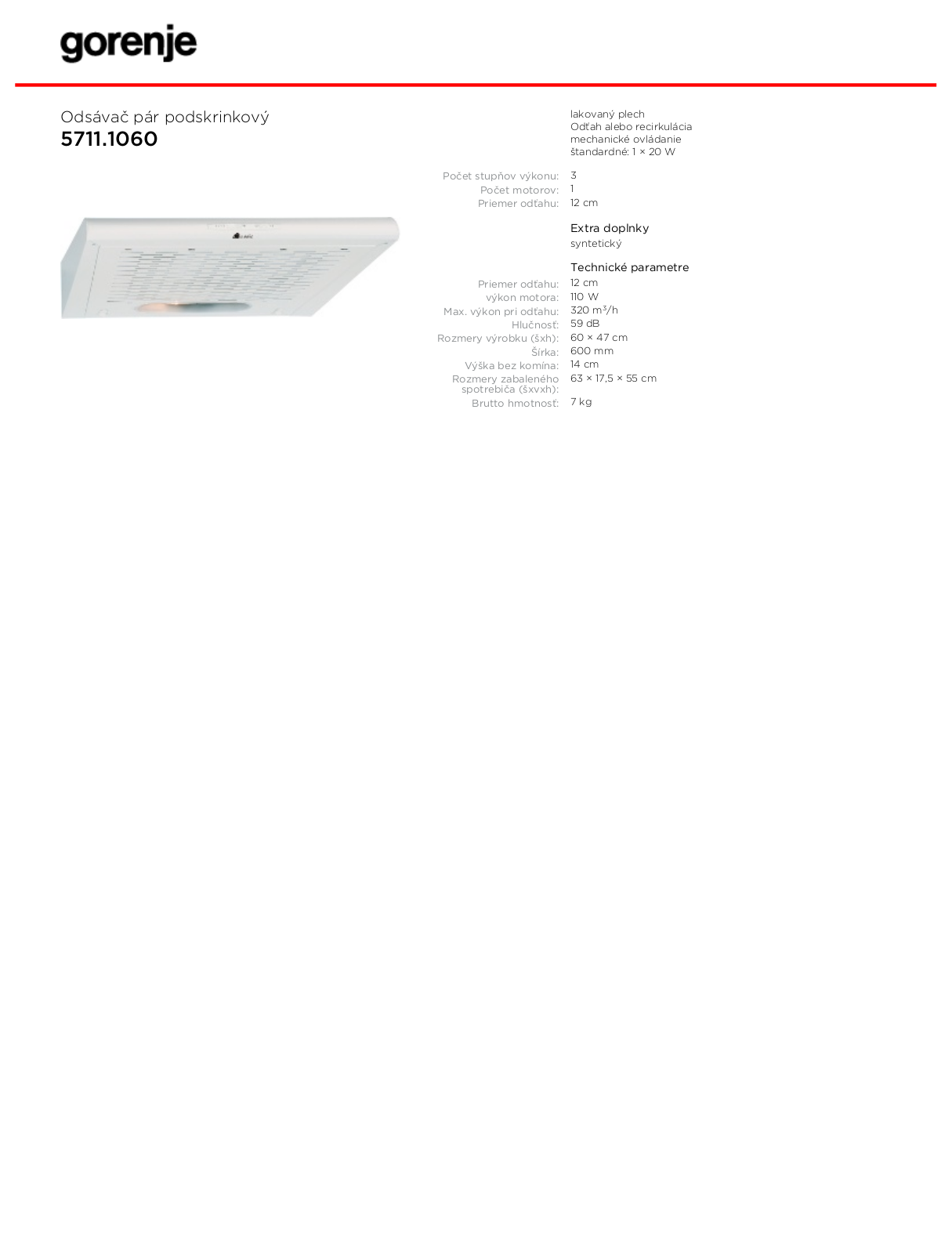 Gorenje 5711.1060 BROCHURE