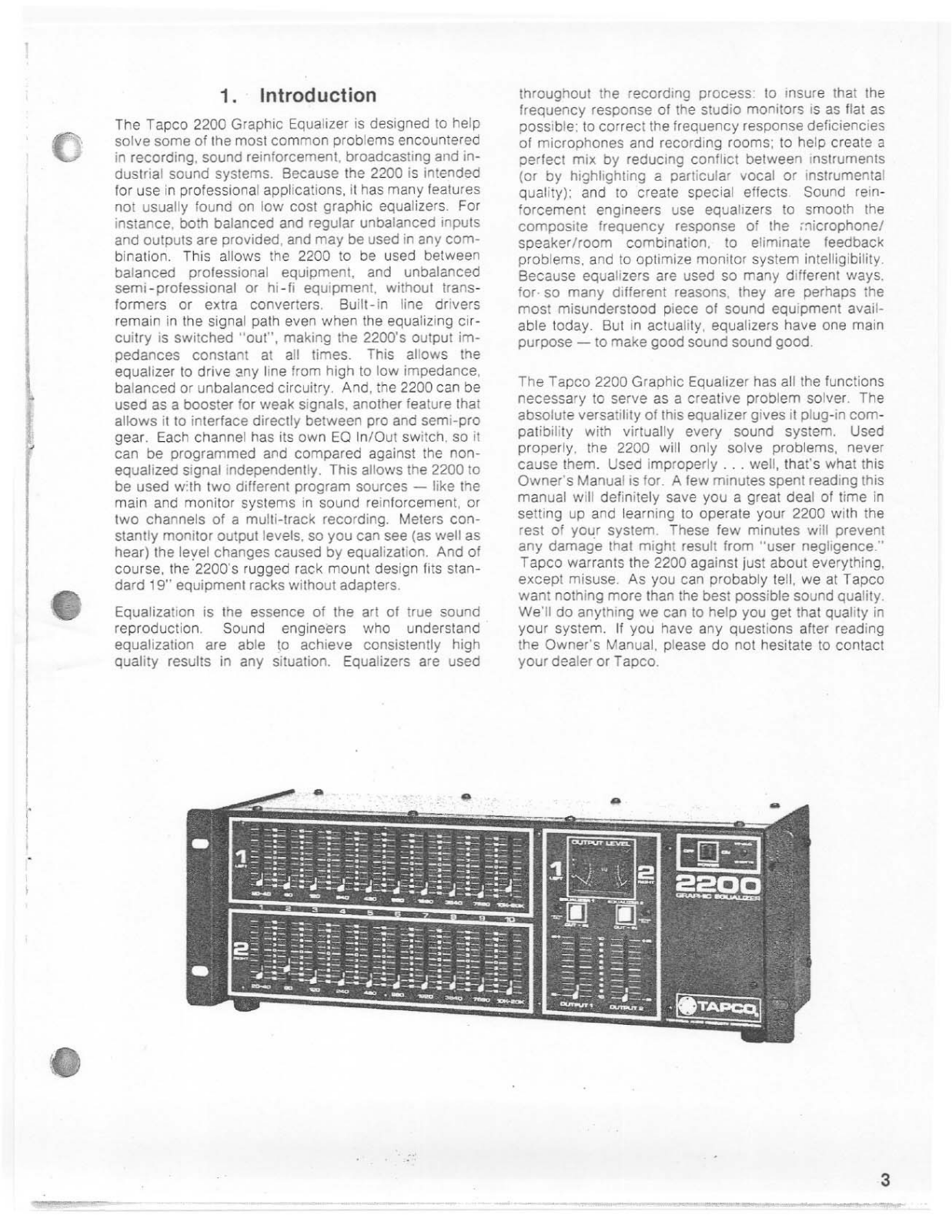 Electro-voice 2200 User Manual