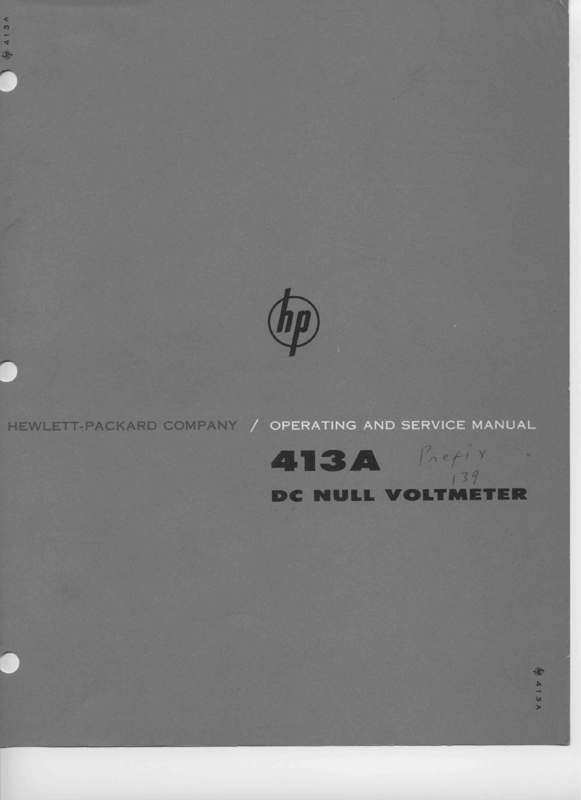 HP (Hewlett-Packard) 413A User Manual