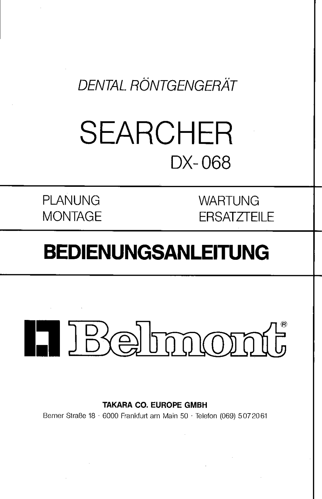 Belmont Searcher DX-068 User Manual