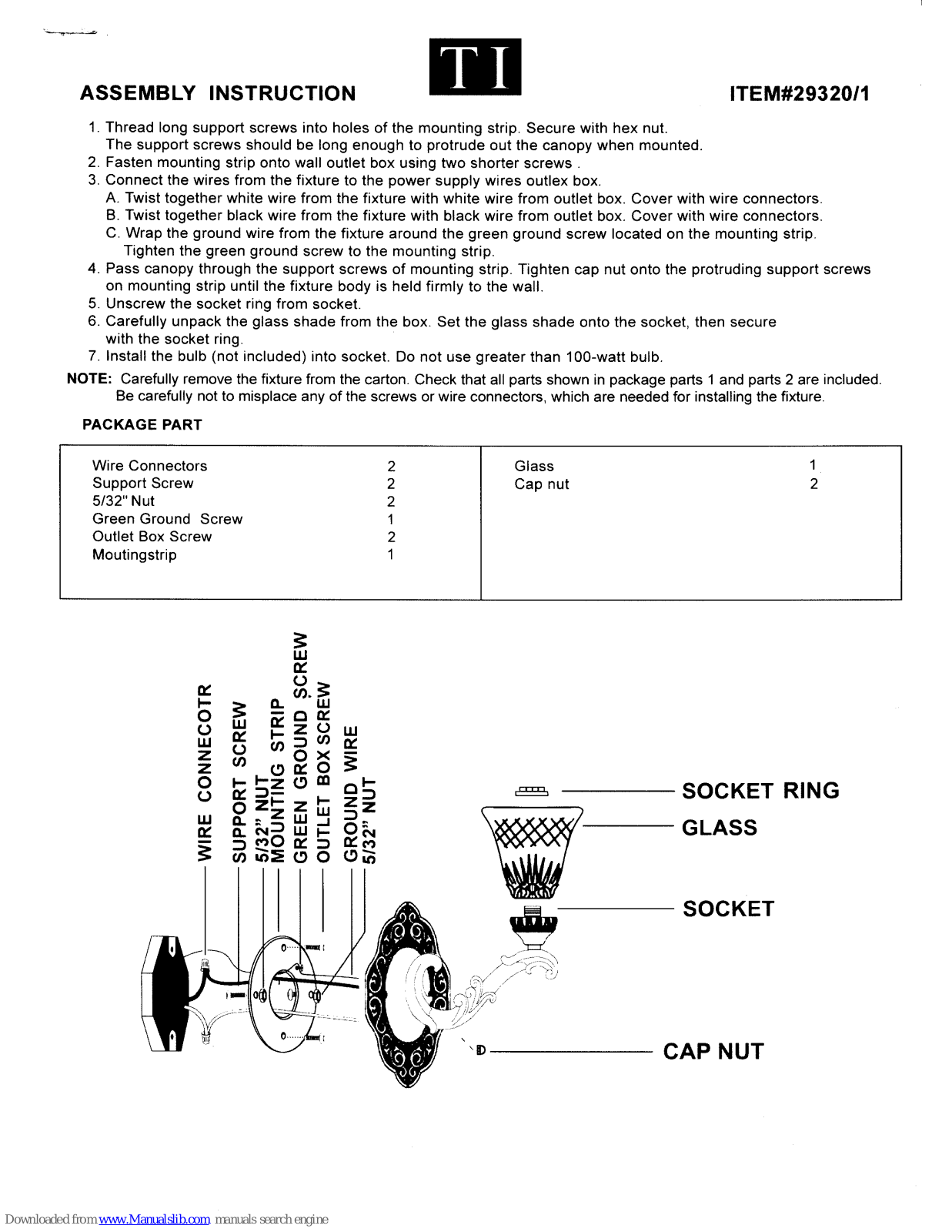 TI 29320/1 Assembly Instruction Manual