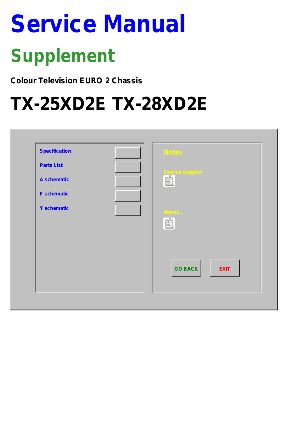 Panasonic TX-25XD2E, TX-28XD2E Service Manual