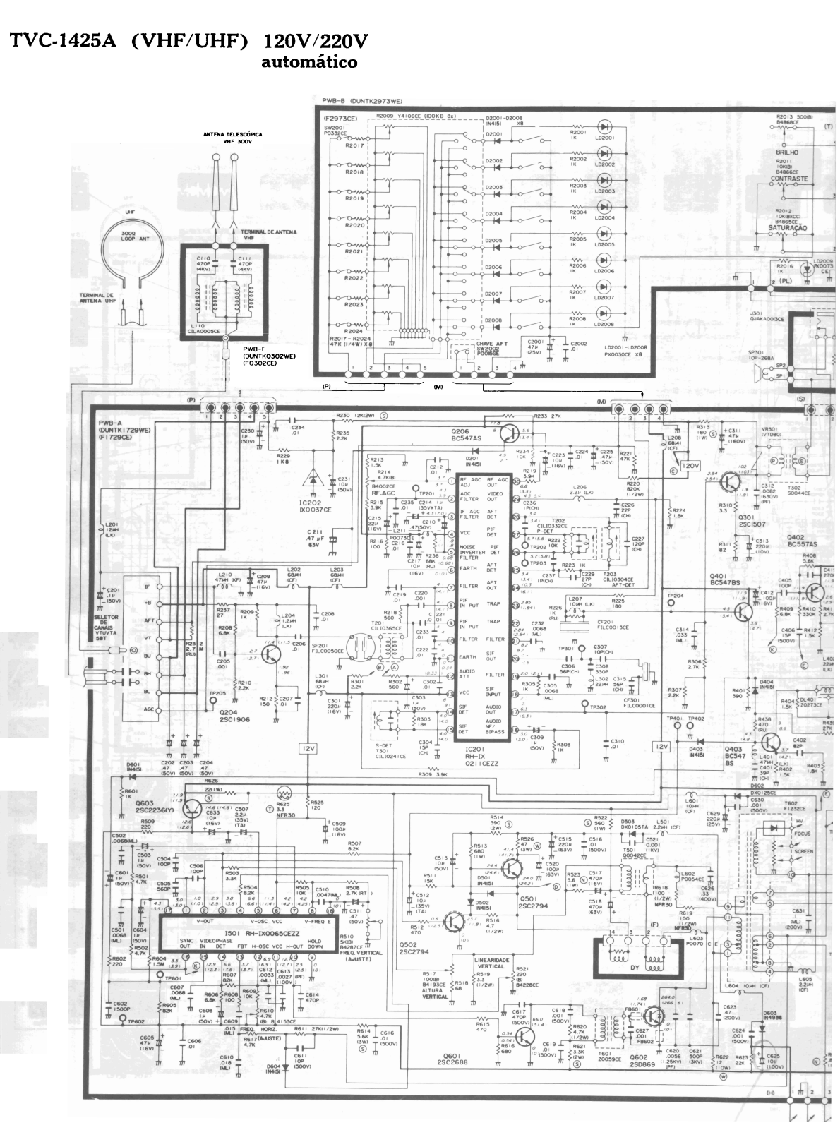 Sharp TVC-1425A Schematic