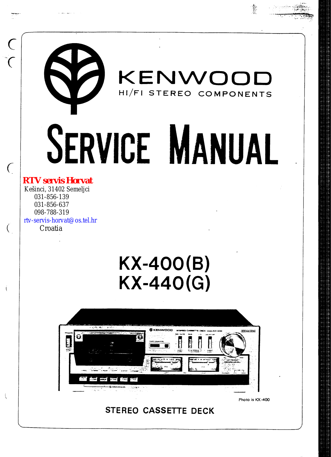 Kenwood KX-400-B, KX-440-G Schematic