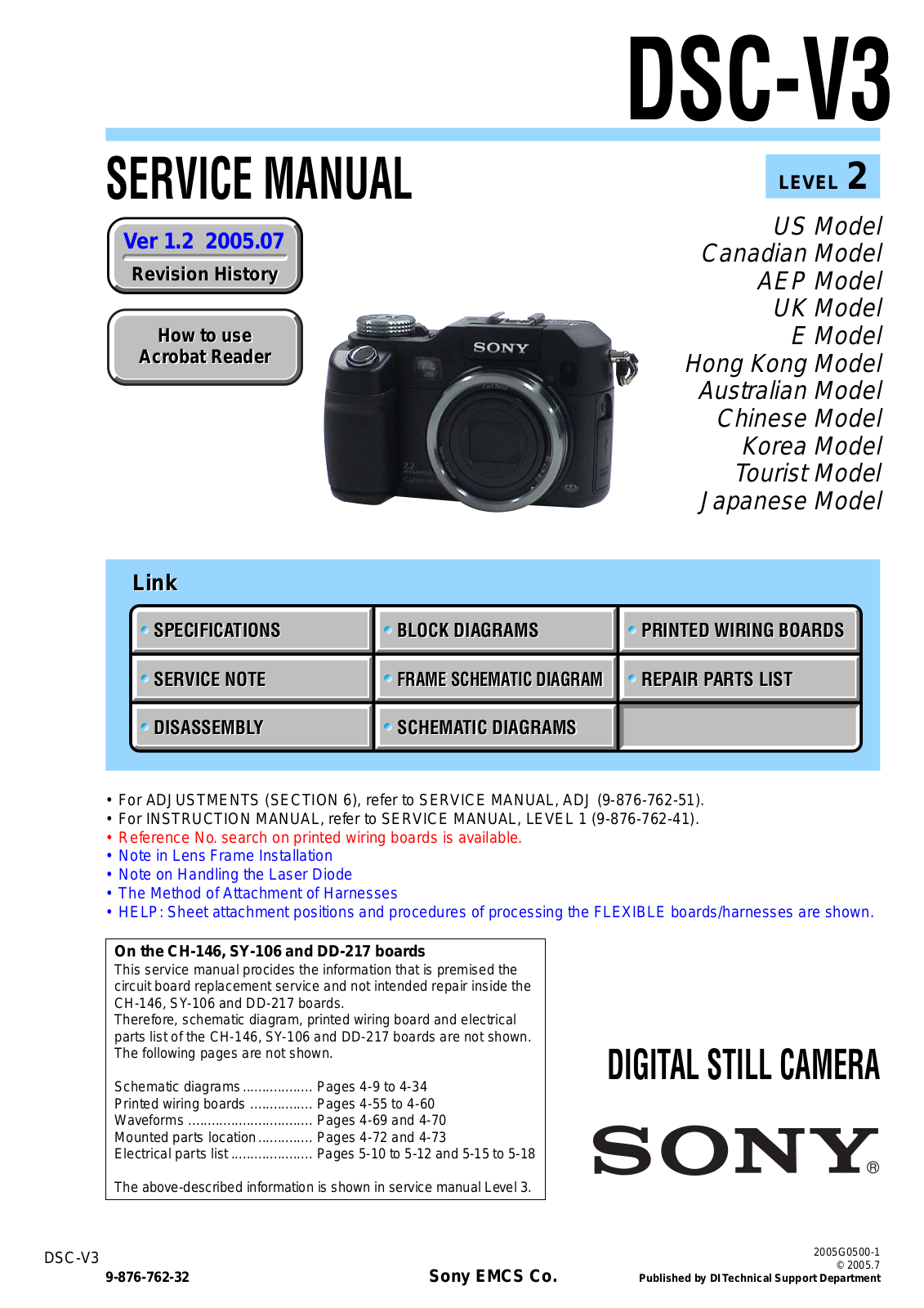 SONY DSC-V3 SERVICE MANUAL L2 V1.2