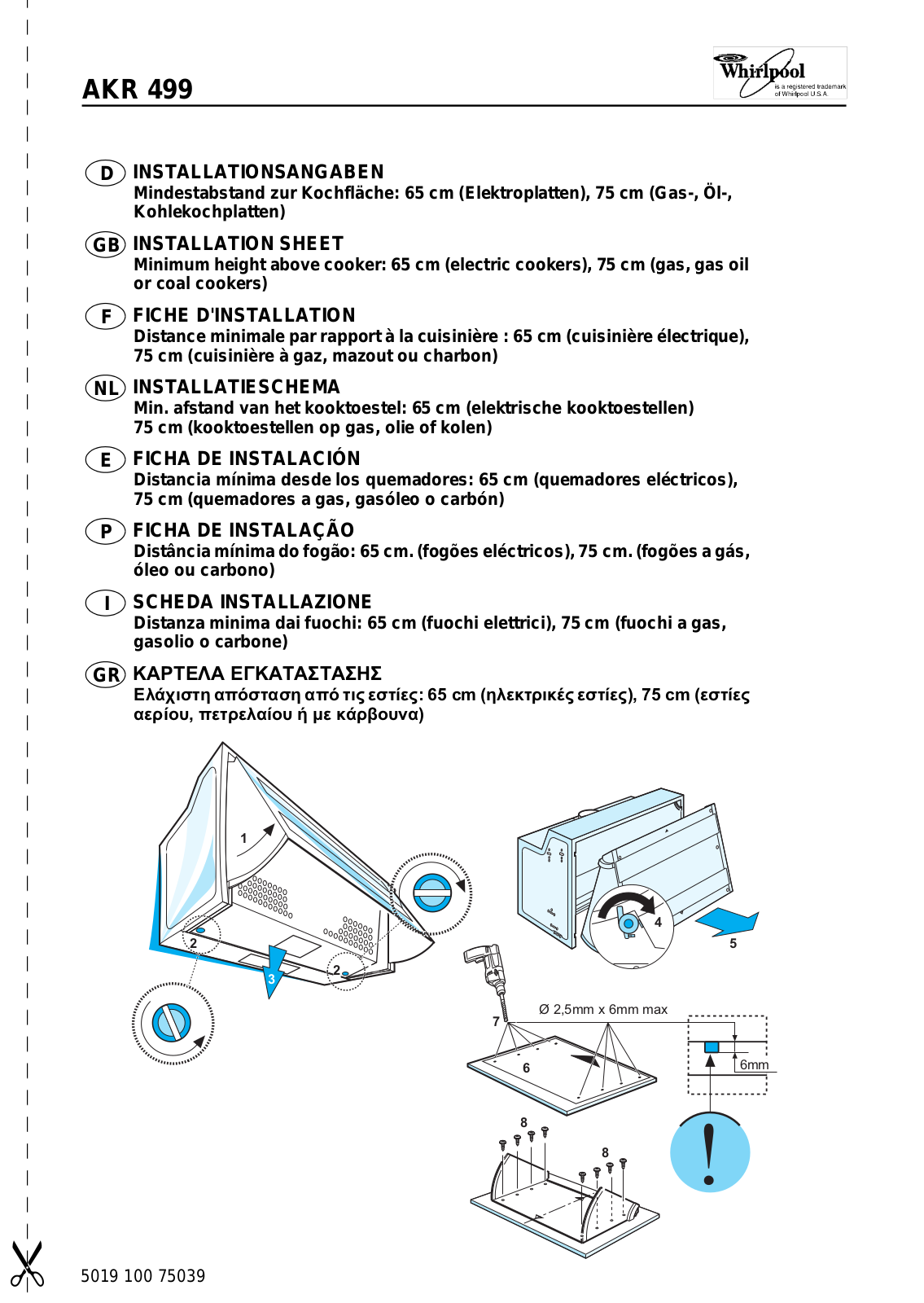 Whirlpool AKR 499 NB, AKR 499 GY, AKR 499 WH, AKB 063 GY INSTRUCTION FOR USE