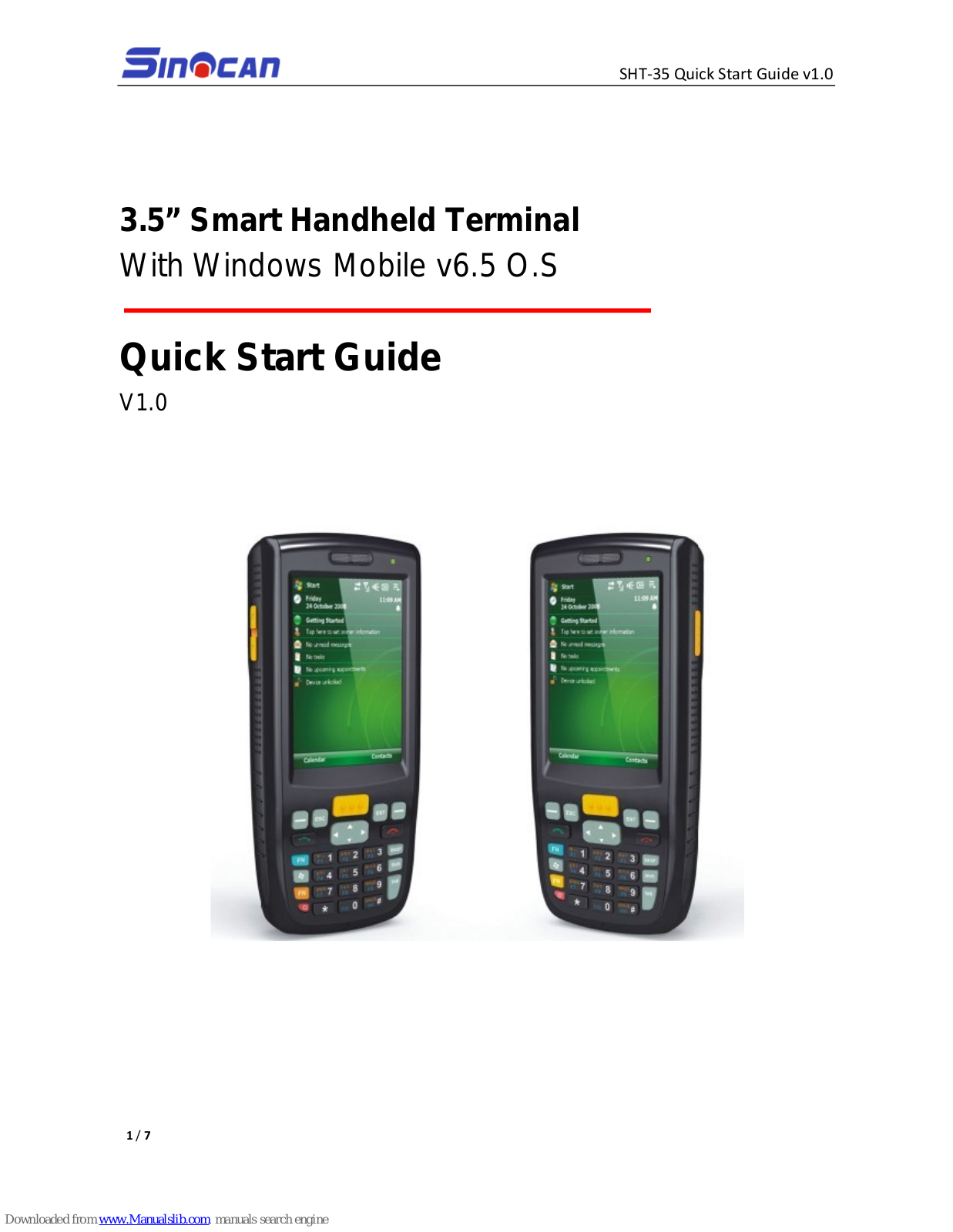 Sinocan SHT?35 Quick Start Manual